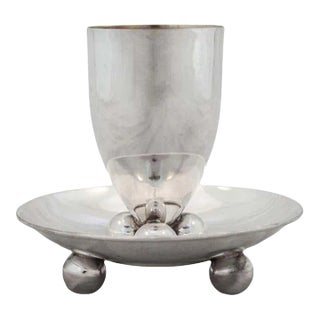 Sterling Kiddush Cup and Plate - A Pair For Sale
