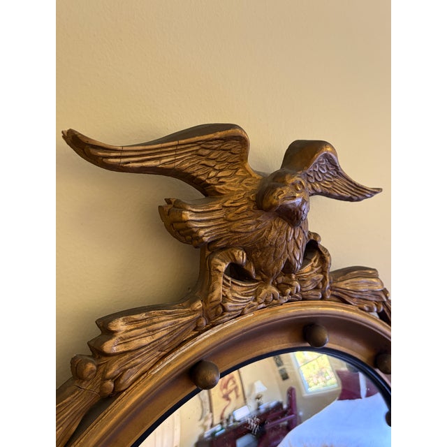 American Federal Giltwood Eagle Bullseye Convex Mirror For Sale - Image 11 of 12