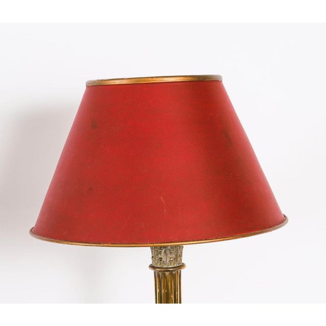 19th Century Antique Brass Corinthian Column Table Lamps, 1890s, Set of 2 For Sale - Image 5 of 17