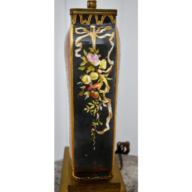 Vintage Hand Painted Romanticism Style Table Lamp W/Two Different Images For Sale In Philadelphia - Image 6 of 12