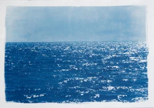 2020 "Day Time Seascape in Blue" Contemporary Seascape Cyanotype on Paper