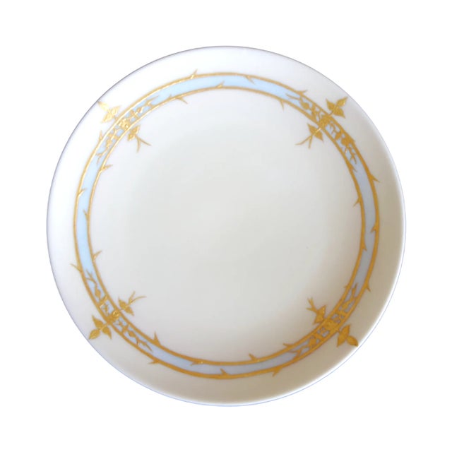 White Pastel and Gilt Porcelain Dessert Plates - Set of 6 For Sale - Image 8 of 12