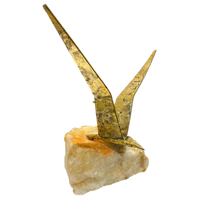Mid 20th Century Curtis Jere Abstract Bird Sculpture Metal on Stone Base MCM For Sale In San Francisco - Image 6 of 12