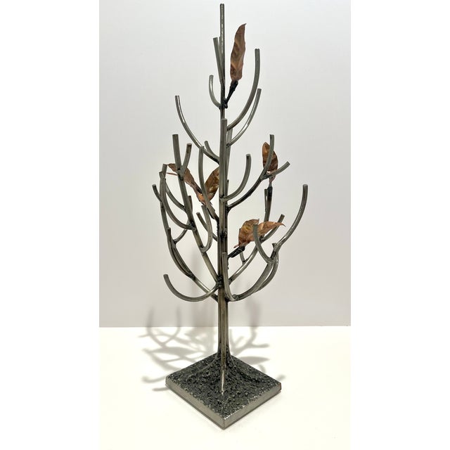 Signed Pete Marfei 2001 Lunar Art Collection Metal Jewelry Tree Stand For Sale - Image 4 of 5