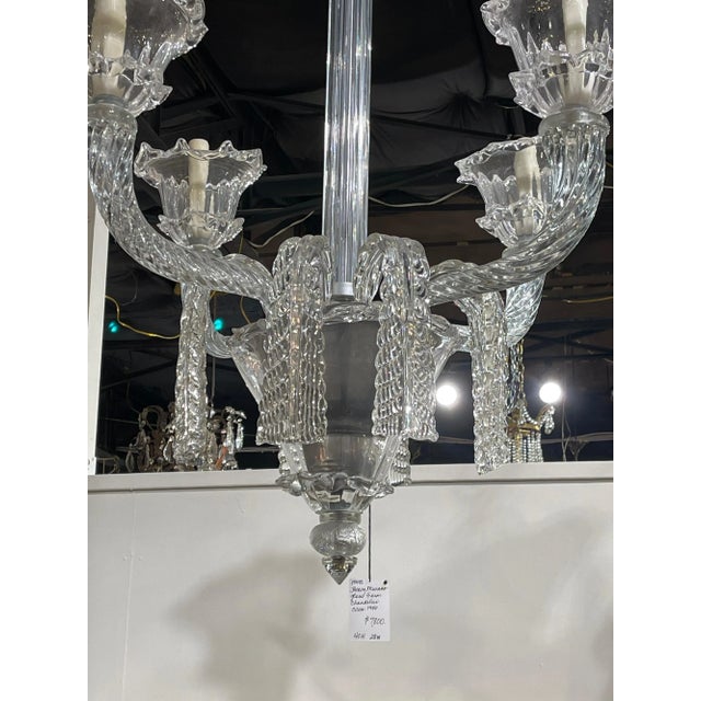 French French Heavy Cut Glass Chandelier, circa 1940s For Sale - Image 3 of 7