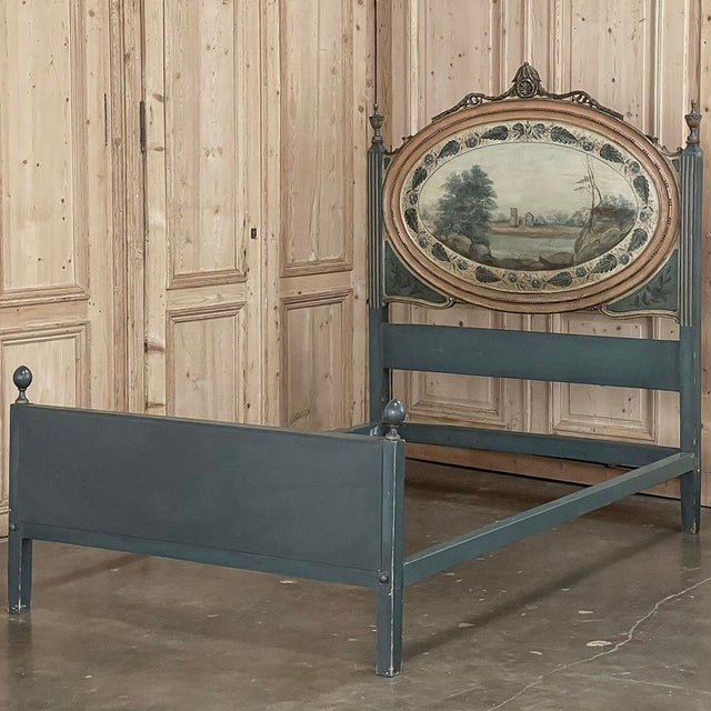 19th Century Dutch Neoclassical Louis XVI Painted Bed For Sale - Image 4 of 18