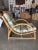 Mid-Century Modern Restored Two-Strand "Half Moon" Rattan Cup Seat Lounge Chair For Sale - Image 3 of 10