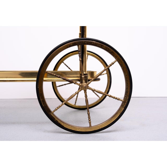 Hollywood Regency Brass Bar Trolley, France, 1950s For Sale - Image 3 of 10