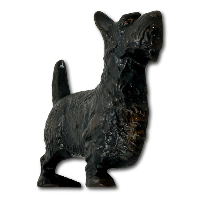 Hard 2 Find Vintage 1930s "Wedge" Type Cast Iron Standing Scottish Terrier - Scottie Dog Doorstop by Spencer Guillford For Sale - Image 9 of 12