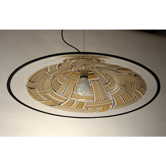 Glass Large Amber Murano Incalmo Glass Ceiling Lamp from Barovier & Toso For Sale - Image 7 of 18