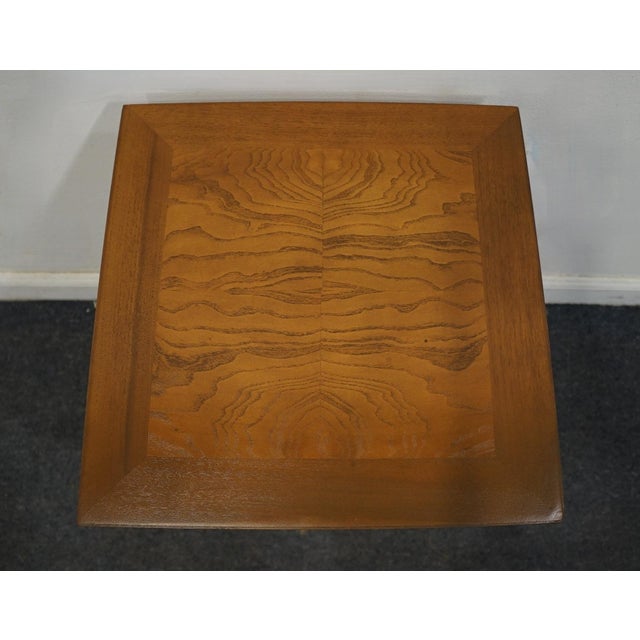 Brown Thomasville Furniture San Sei Collection Solid Pecan Asian Inspired 16" Square Accent End Table 87-6531-255 For Sale - Image 8 of 12