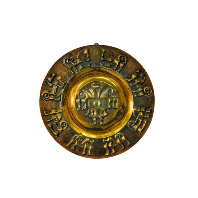 Mid-Century Brass Wall Plate, 1960s-1970s For Sale - Image 9 of 9