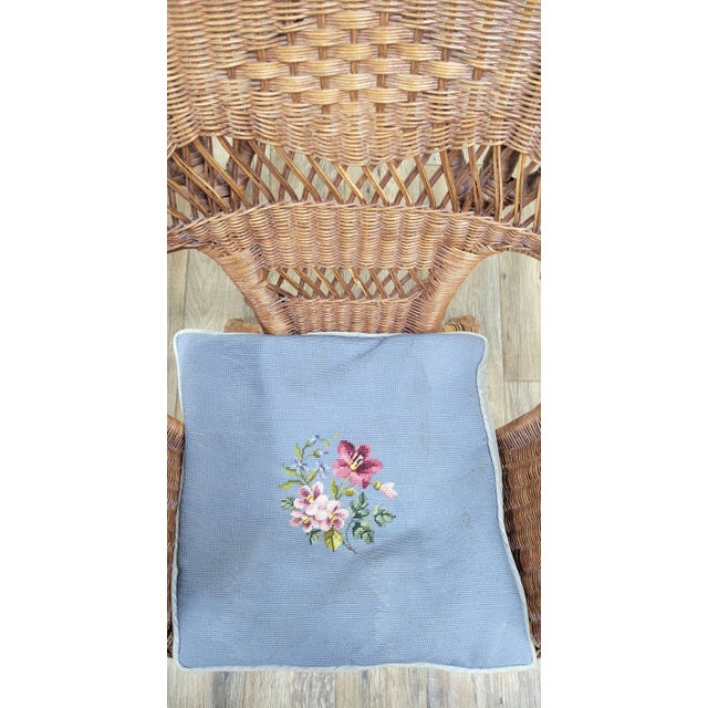 Willow Style Woven Wicker Outdoor Patio Sunroom Chair For Sale - Image 9 of 12