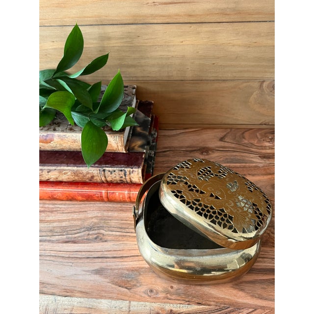 Mid 19th Century Antique Mid 19th Century Chinese Brass Handwarmer For Sale - Image 5 of 9