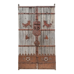 Antique Mongolian Pine & Iron Doors