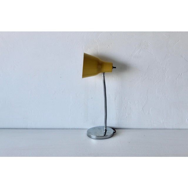 Metal 1970s Josef Hurka for Napako Style Modern Gooseneck Yellow Desk Lamp For Sale - Image 7 of 15