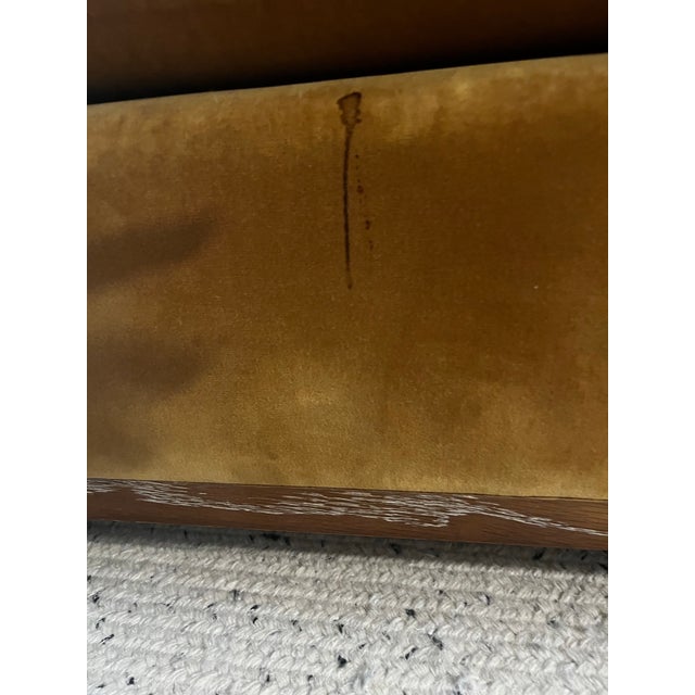 Cinnamon Roman Thomas (Palmer) Sofa / Rose Uniacke Java Cotton Velvet Gently Used Down Sofa For Sale - Image 8 of 12