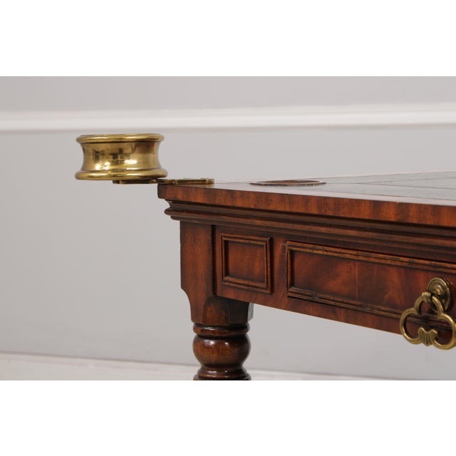 Maitland Smith Leather Top Game Table For Sale - Image 10 of 18