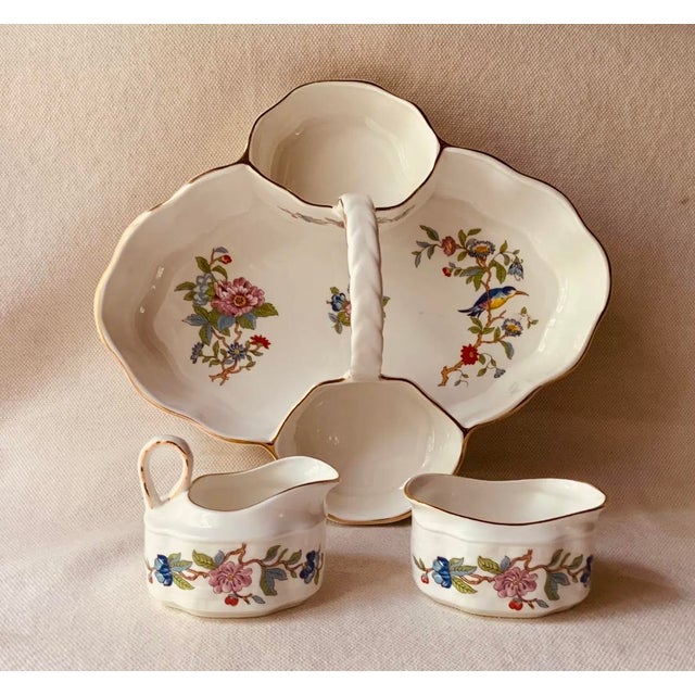 Vintage Aynsley "Pembroke" Bone China Strawberry Basket Set - 3 Pieces For Sale - Image 18 of 18
