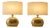 Italian Lamps in Cast Brass with Oval Lampshades, 1970s, Set of 2 For Sale