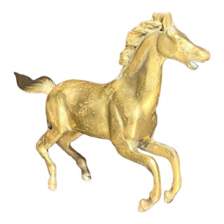 Vintage Boho Brass Running Stallion For Sale