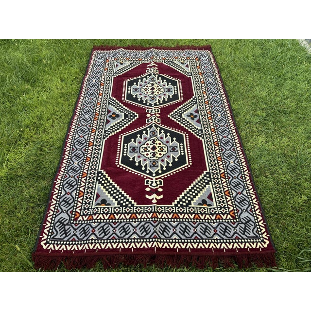 Modular Floor Sofa With Ottoman, Turkish Kilim U-Shaped Set Majlis Floor Sofa Seating For Sale - Image 13 of 18