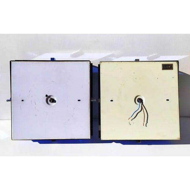 Blue Blue Glass Wall Sconces from Veca, 1960s, Set of 2 For Sale - Image 8 of 9