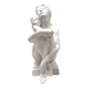 1970s Huge 16" Tall Figurine Mother Baby Love Bond Sculpture Large Size Heavy