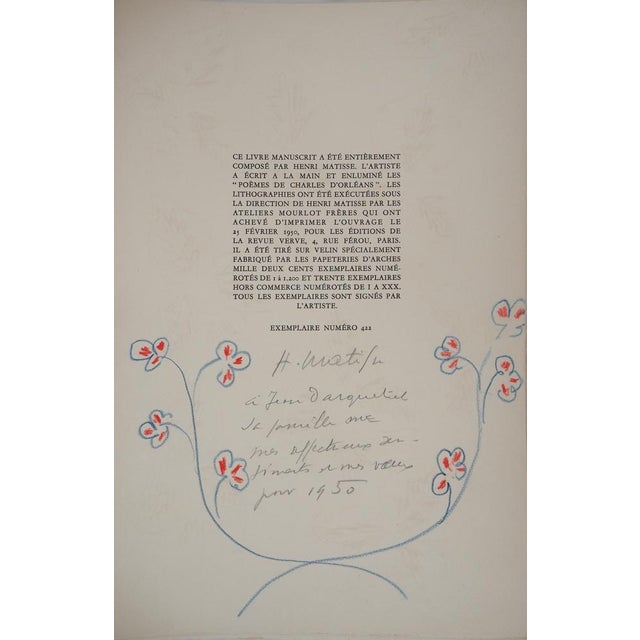 Henri Matisse, Flower Strands, 1950, Original Drawing For Sale - Image 4 of 9