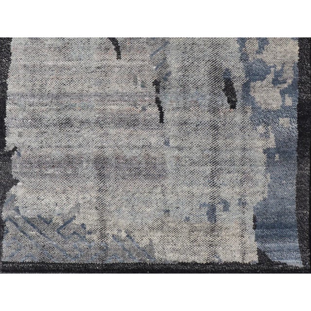 Modern Abstract Area Rug in Dark Neutrals, All-Over Minimal Design For Sale - Image 4 of 11