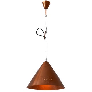 Mid-Century Modern Scandinavian Copper Pendant Lamp, 1960s For Sale