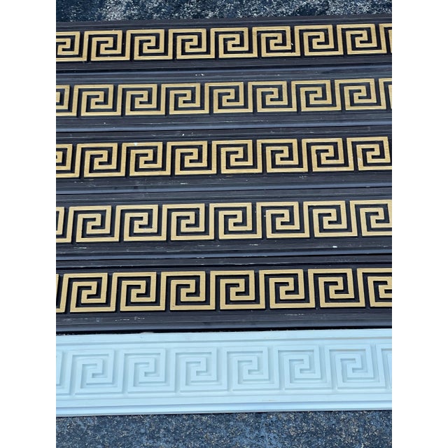 Vintage Greek Key Architectural Frieze Molding – Neoclassical Black & Gold Trim Panels – Hollywood Regency Wall Decor For Sale - Image 4 of 12