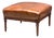 French Leather Ottoman Seat or Stool on Turned Walnut Frame For Sale