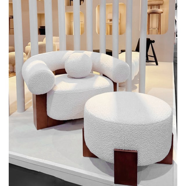 Contemporary Cassette Pouf in White by Alter Ego Studio For Sale - Image 3 of 7