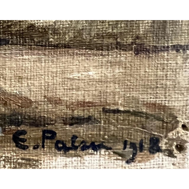 Emile Patru, Paysage d'automne, 1918, Oil on Canvas For Sale - Image 3 of 9