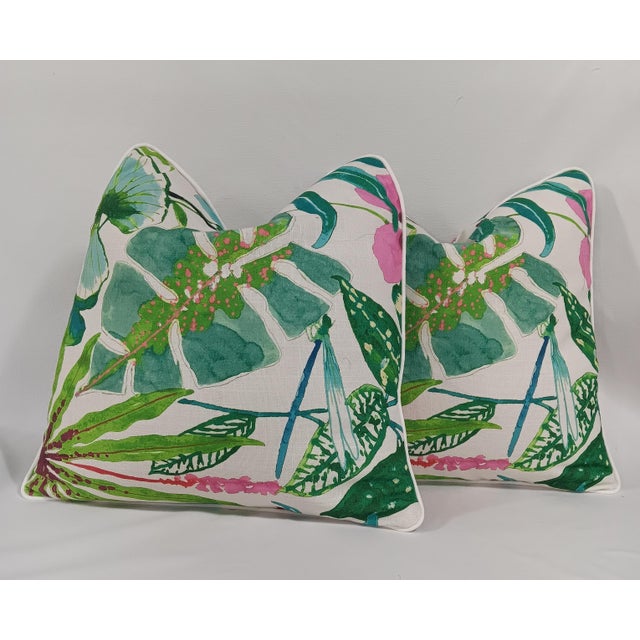 Tropical Jungle print by MILL CREEK "GRANADA " 4 Pillows available - Sold individually Brand new 20" x 20" finished size...