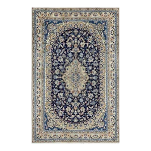 1980s Old Persian Naein Area Rug 4x6