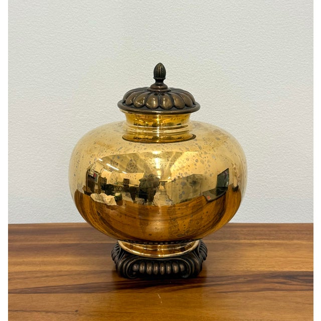 Metal Vintage Maitland-Smith Lidded Ginger Jar For Sale - Image 7 of 7