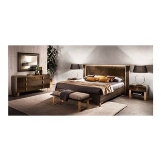Casa Milano Essenza 4-Piece Italian High Gloss King Bedroom Set With Led Bed For Sale