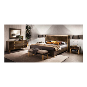 Essenza 4-Piece Italian High Gloss King Bedroom Set With Led Bed
