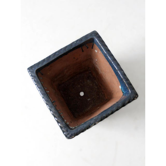 Ceramic Vintage Art Deco Blue Planter For Sale - Image 7 of 13