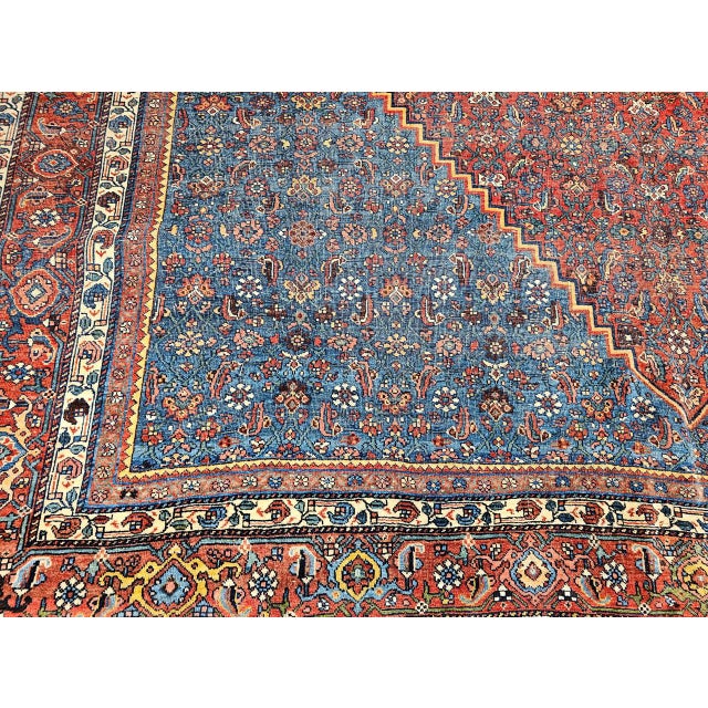 Vintage Oversized Bidjar Rug, Hand-Knotted Wool, Geometric Pattern, Blue & Red,10x15 For Sale - Image 14 of 16