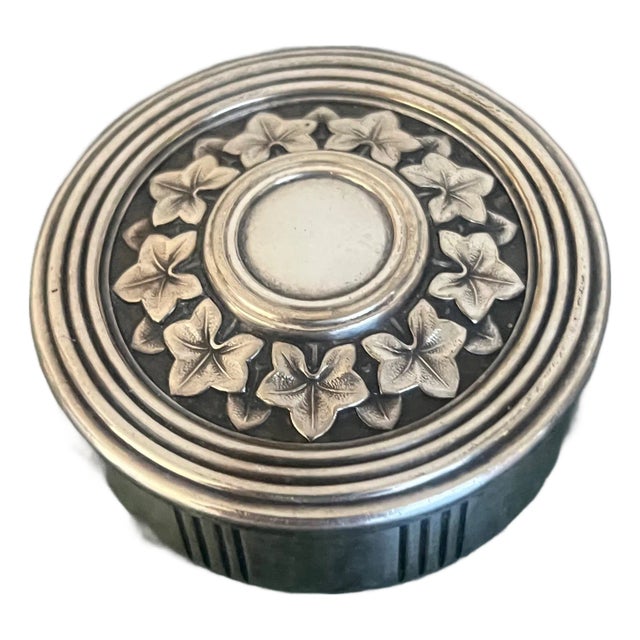 Christofle Silver Plated Round Lidded Box For Sale