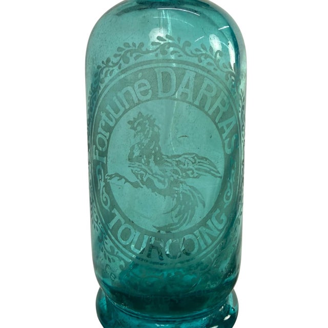 Antique French Blue Seltzer Bottle, 1890s For Sale - Image 3 of 6
