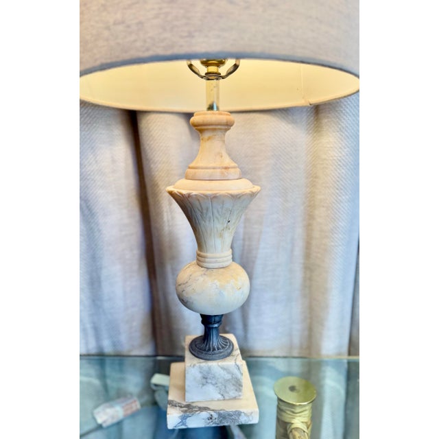 1930s Italian Carved Marble Lamp For Sale - Image 5 of 6
