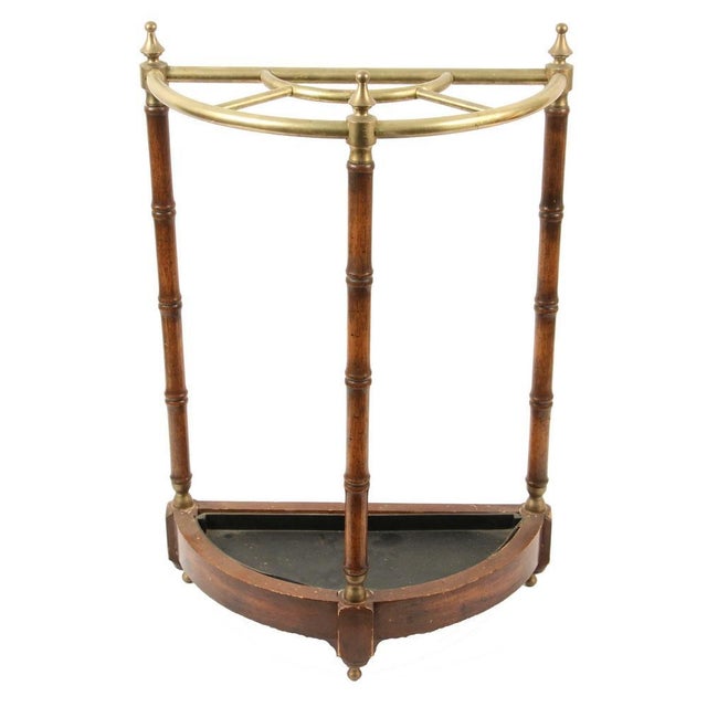 Early 20th Century Antique English Georgian Style Demi Lune Umbrella Stand For Sale In New York - Image 6 of 6