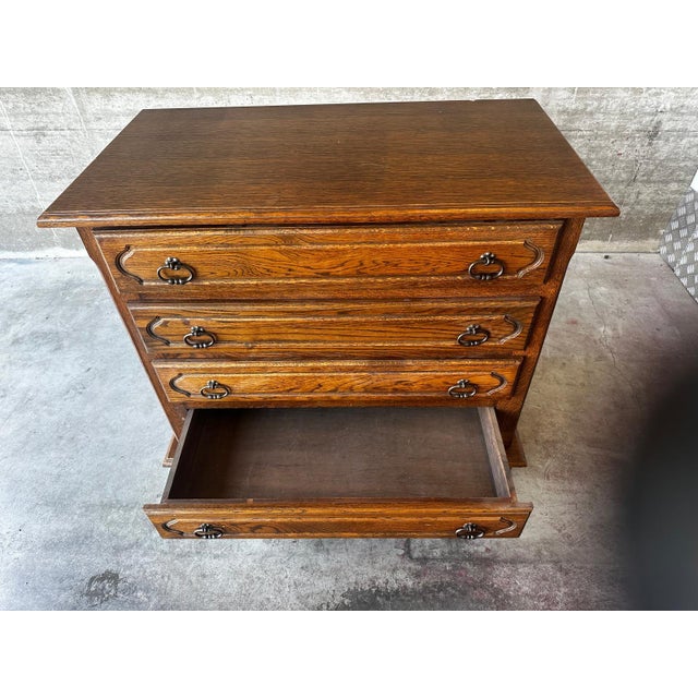 Mid-Century Modern Oak Chest of Drawers with Four Drawers, 1950s For Sale - Image 4 of 18