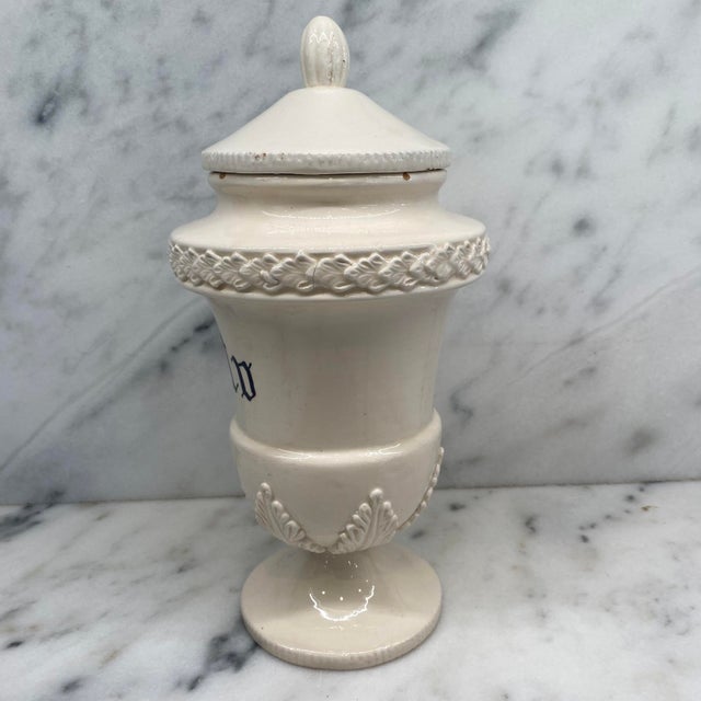 Italian Antique Italian Apothecary Jar Venetian Porcelain Urn Large "Mirto" For Sale - Image 3 of 11