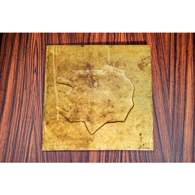 1900s Heavy Solid Large Brass Metal Art Plaque Native American Indian Chief Sculpture Western Home Decor For Sale - Image 9 of 9