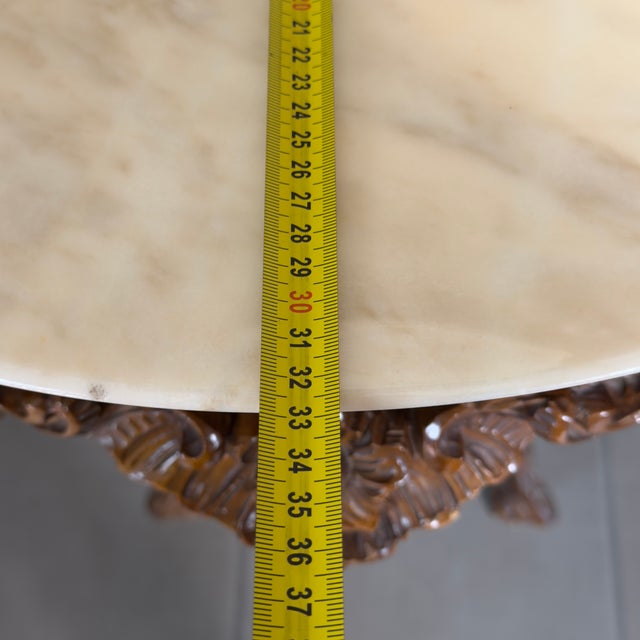 Vintage Louis XV Console Table with Mirror, Carved Wood and Marble Top, 1960s, Set of 2 For Sale - Image 14 of 16